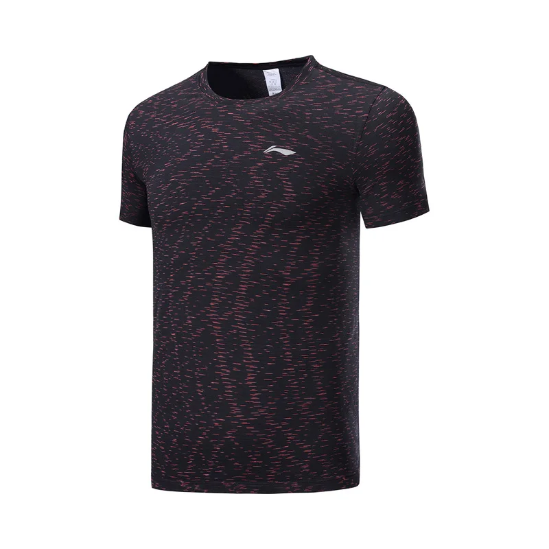 Li Ning мужские футболки с коротким рукавом для бега обычная посадка нейлон
