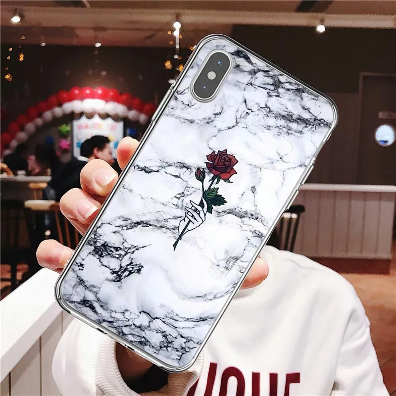 Роскошный гранитный мраморный чехол для телефона iPhone X XS Max XR мягкий из ТПУ 7 8 6 6s Plus