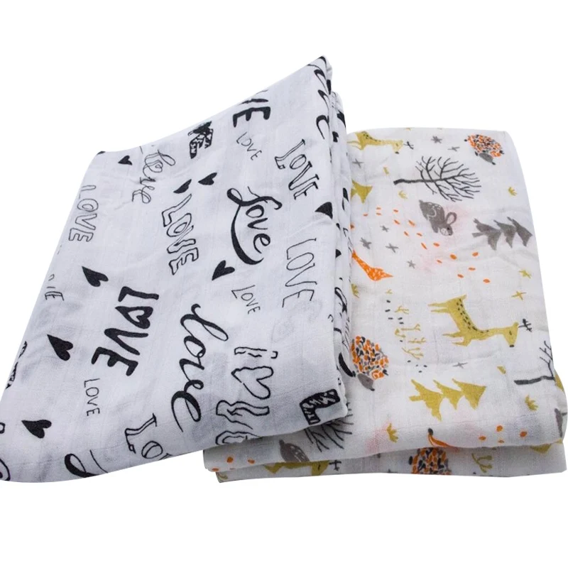 Пеленки из 100% бамбукового волокна для новорожденных муслин черно белое газовое