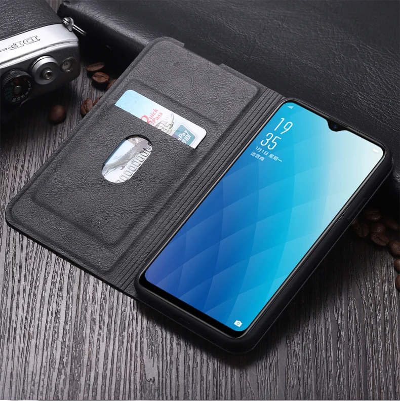 Роскошный кожаный чехол-книжка с подставкой в стиле ретро для OPPO F9 A7 A7X K1 K3 R17 Realme 5 3 Pro Q X Lite Чехол-книжка Магнитный чехол
