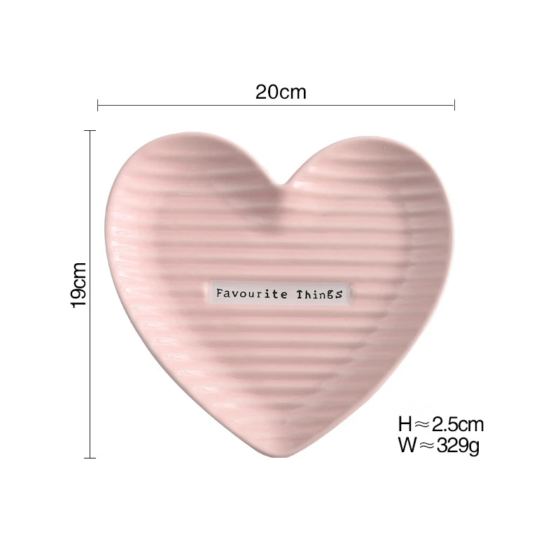 Pink Large Посуда в форме сердца, керамическая обеденная тарелка, фарфоровая десертная тарелка, столовая посуда, тарелка для торта, набор тарелок для свадьбы - Цвет: Pink Large