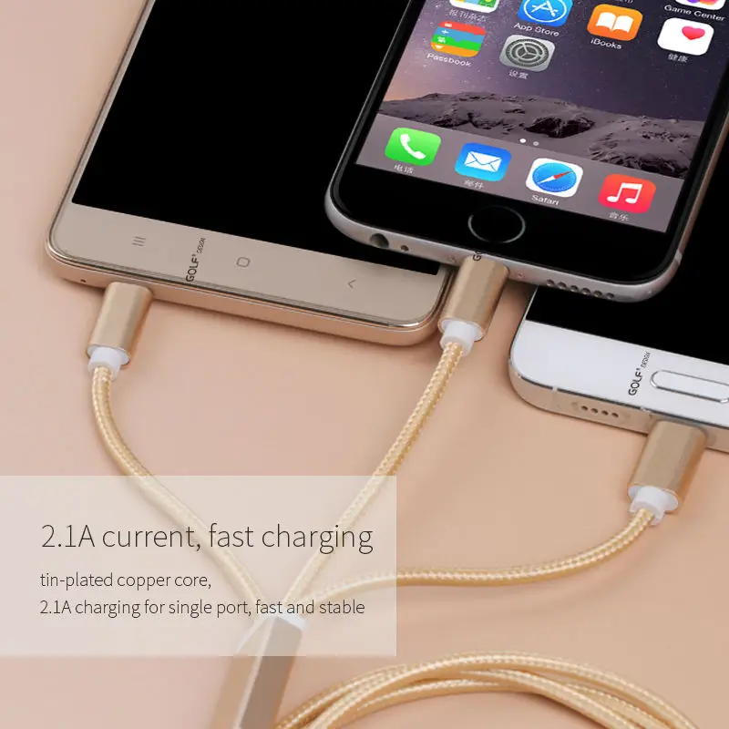 3 в 1 Micro USB Type C зарядный кабель нейлоновая оплетка Кабель для передачи данных