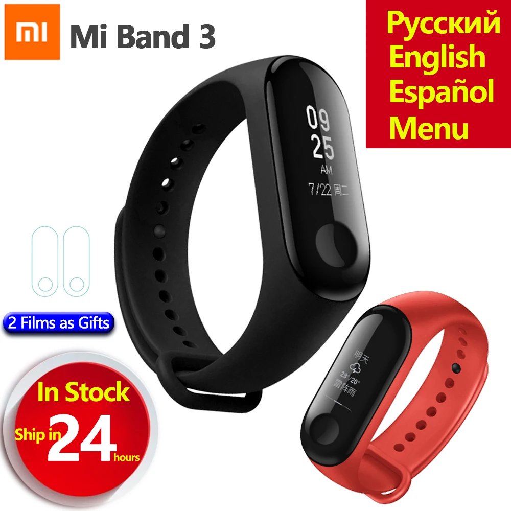 Оригинальный Смарт браслет Xiaomi Mi Band 3 OLED 0 78 дюймов сенсорный цветной экран фитнес