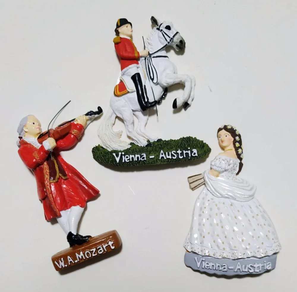 Горячая Распродажа Австрия Вена принцессы Mozart 3D магниты на холодильник туризма