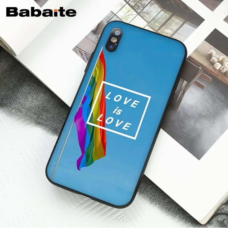Babaite геи лесбиянки Радужный Флаг ЛГБТ DIY Роскошный чехол для Apple iPhone 8 7 6 6S Plus X XS