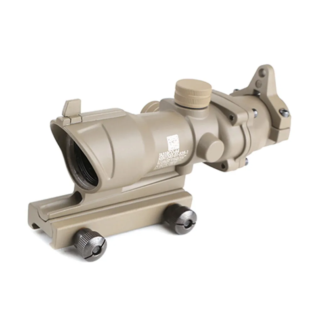 Оптика SPINA Тактический ACOG Стиль 4X32 прицел оптический передние и задние прицелы с 20 мм Пикатинни Крепление для охоты стрельба - Цвет: Dark Earth