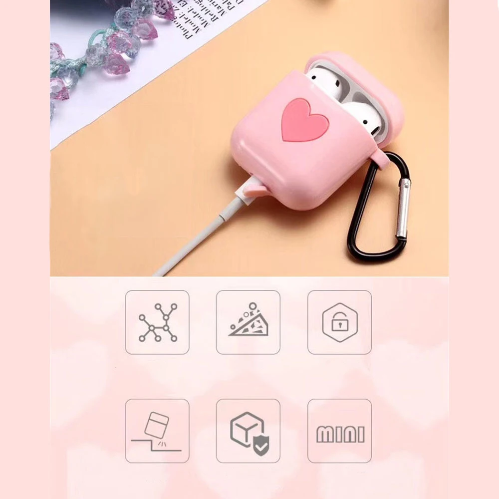 Силиконовый чехол DOITOP Love Heart для Apple Пыленепроницаемый Чехол наушников s