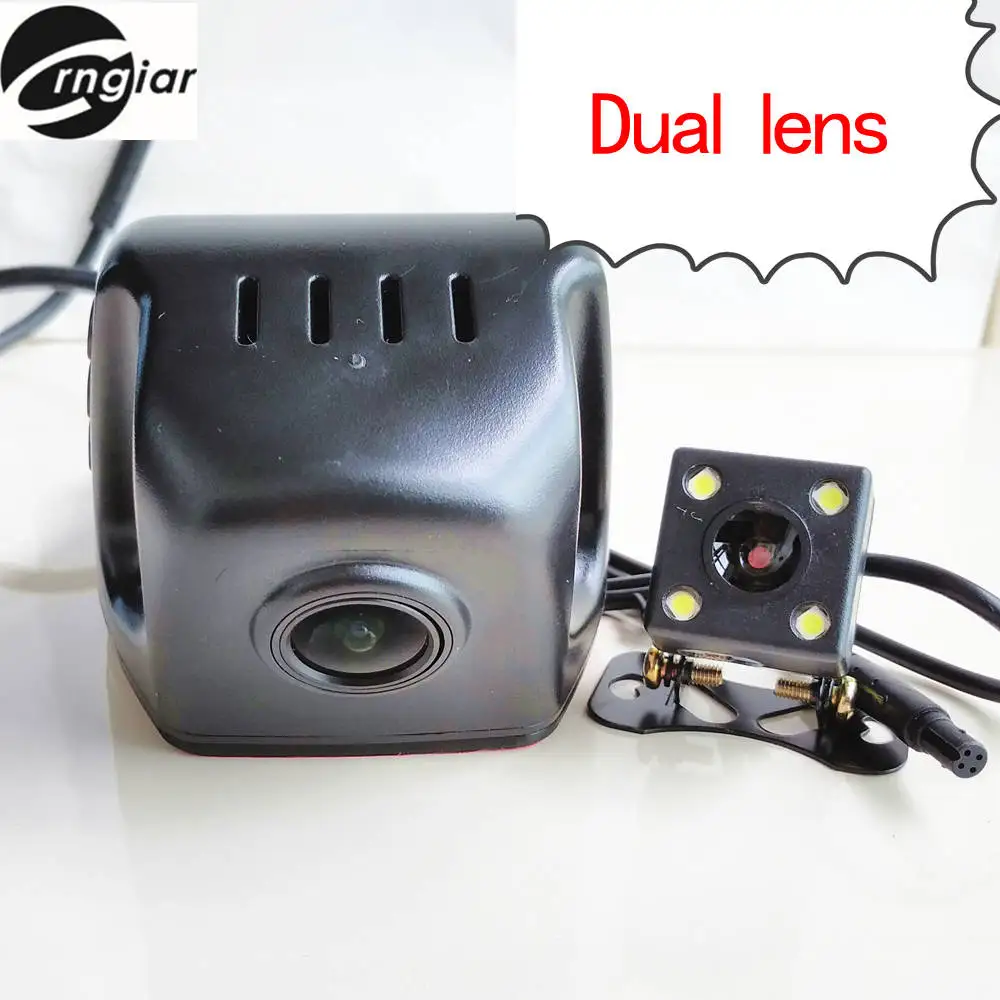 Dual lens Crngiar HD 1080P Wifi видеорегистратор камера для Polo/Passat/Touran/Tiguan/Jetta/Bora/Golf/Beetle и т. д. управление с помощью приложения - Название цвета: Dual lens