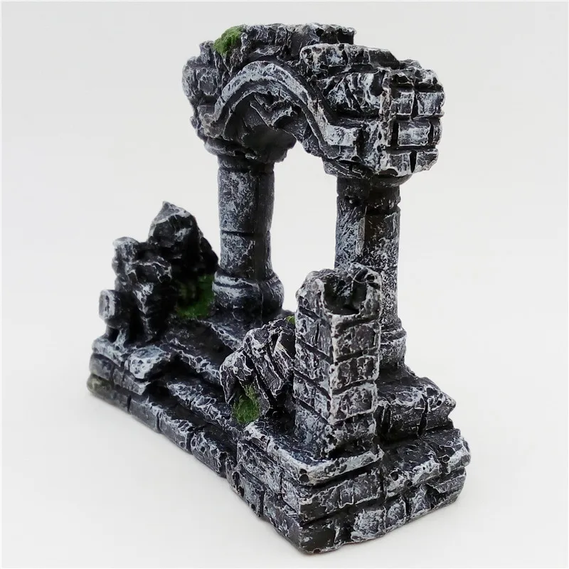 Украшение для аквариума из смолы римские квадратные каменные столбы аквариумный