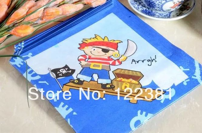 Blue pirate Napkins Guest Towels with (20 Sheets) for Wedding Party Favors Stuff Supplies | Дом и сад
