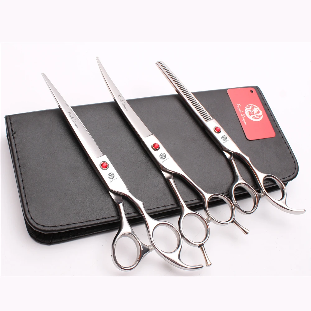 UP 3Pcs 7 &quotфиолетовый дракон Парикмахерская для стрижки собак ножницы