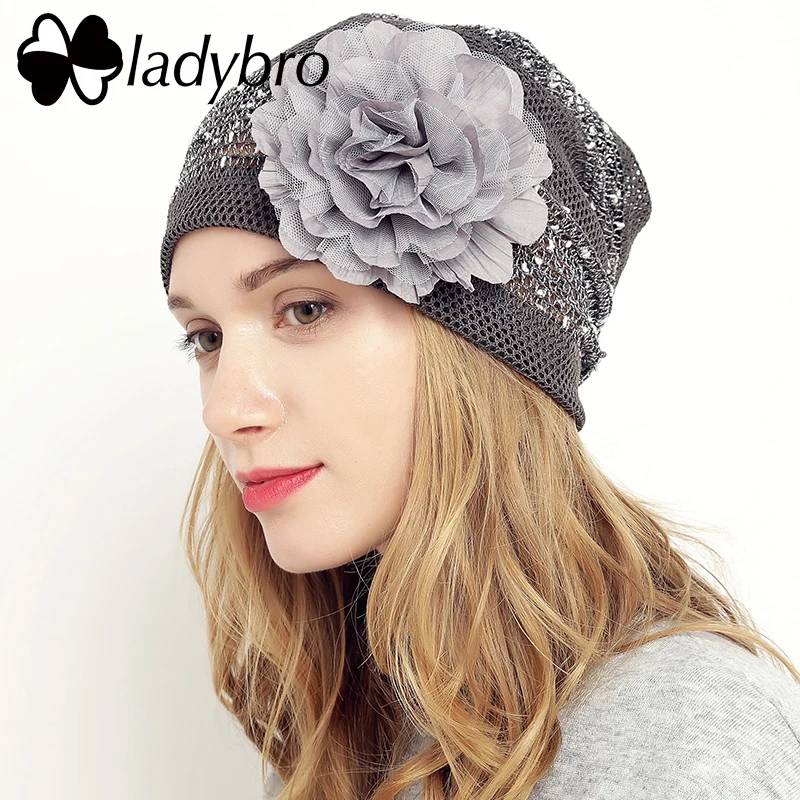 

Сетчатая облегающая шапка Ladybro 3 в 1, осенняя женская шапка, шапка, Милая женская шапка, женские кружевные шапочки, напущенные повседневные цв...