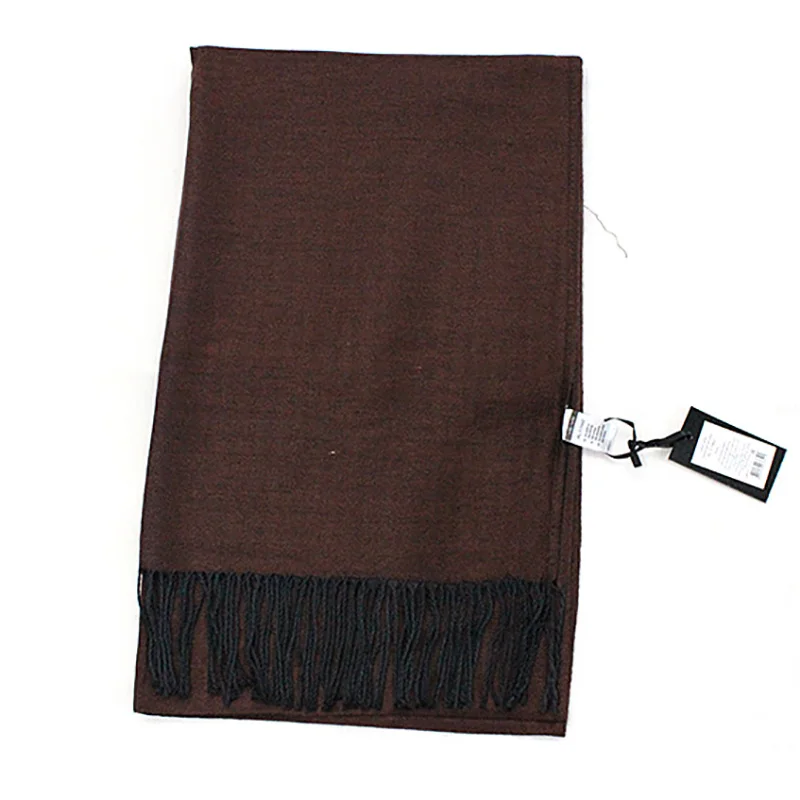 Классический коричневый шарф для женщин и мужчин мягкий теплый хлопковый зимний