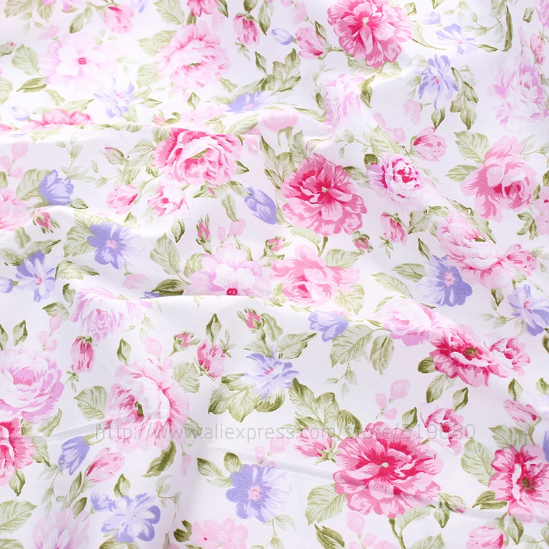 Ткань из хлопка и твила вышитая ткань с розами дизайнерская tecido лоскутное