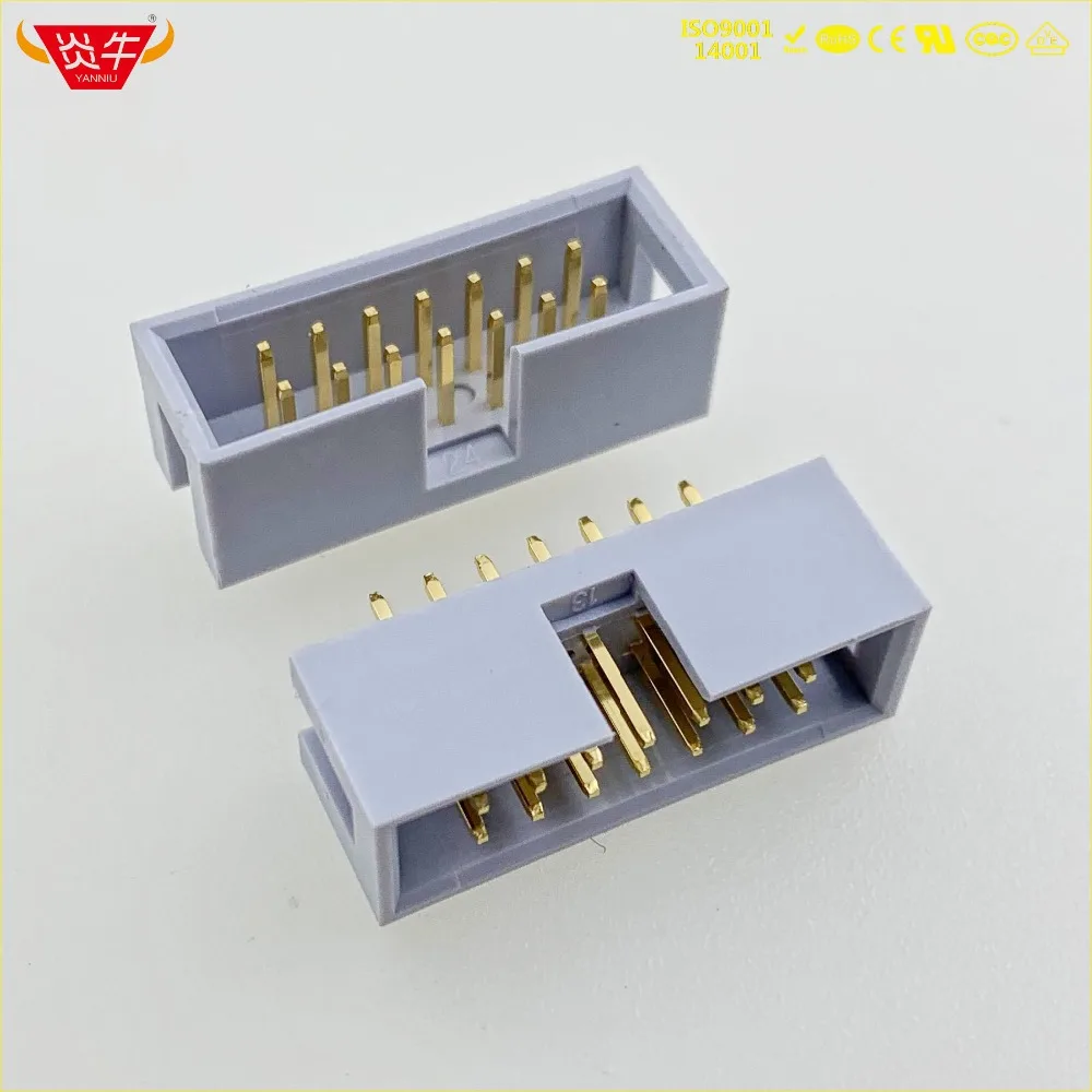 DC3 14P серый и белый 14 pin IDC розетка коробка 2 54 мм Шаг заголовок прямой соединитель