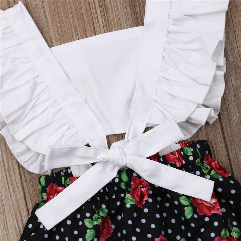 Детское Боди без рукавов с открытой спиной и цветочным принтом|Комплекты одежды|