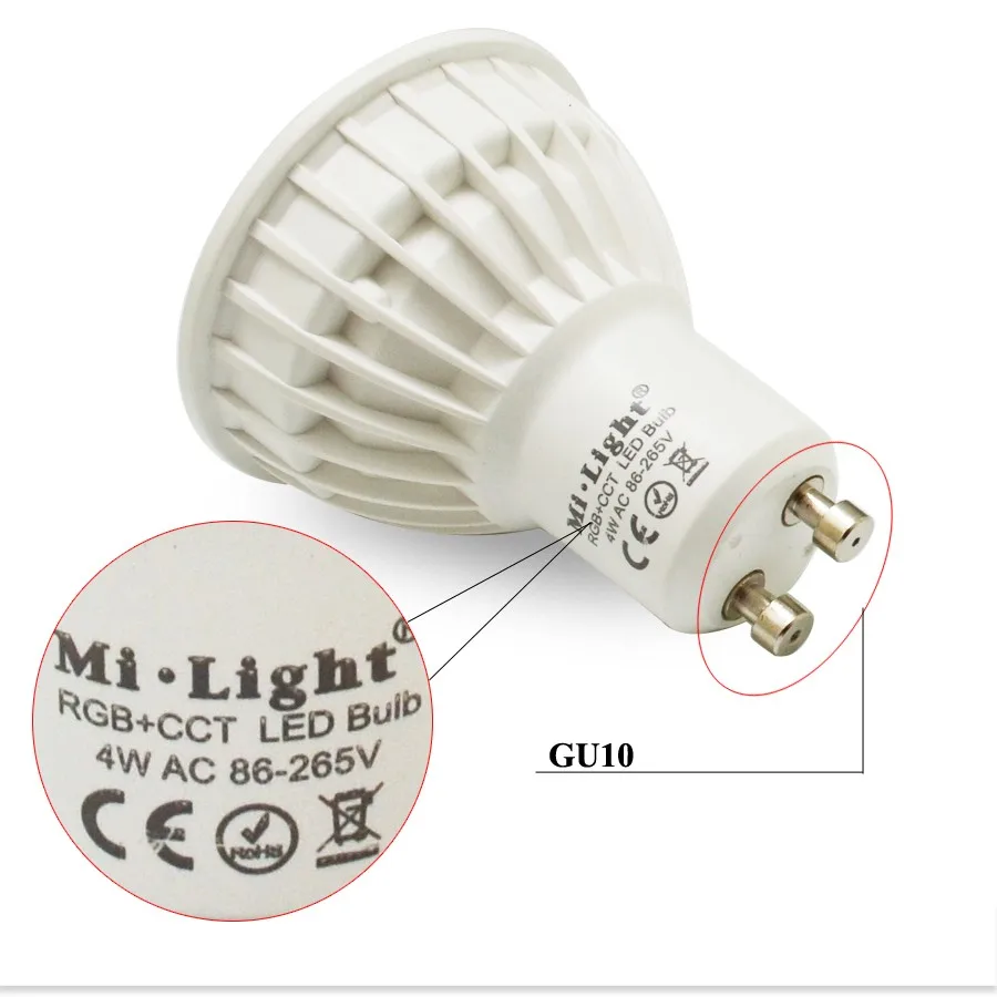 Светодиодная лампа с регулировкой 2 4 г беспроводная milight Light GU10 RGB + CCT Светодиодный