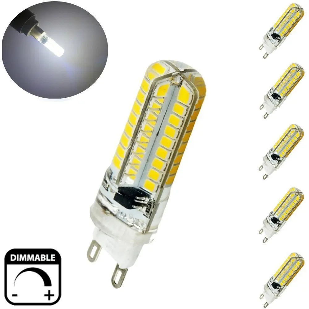 5-pack 4W Silicone Coated Dimmable G9 LED Light Bulb 360 Degree G9 Light Bulb 40w Equivalent 72pcs Epistar SMD 2835 LED G9 Light
