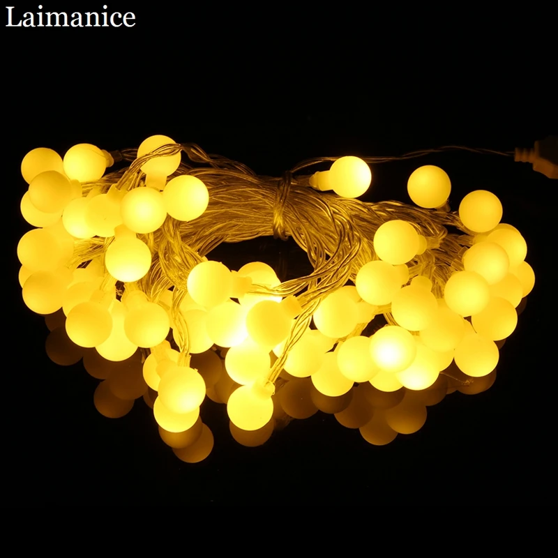 Светодиодная гирлянда с шарами 10 м 60 светодиодов 5 В питание от USB|fairy lights|string lightsled