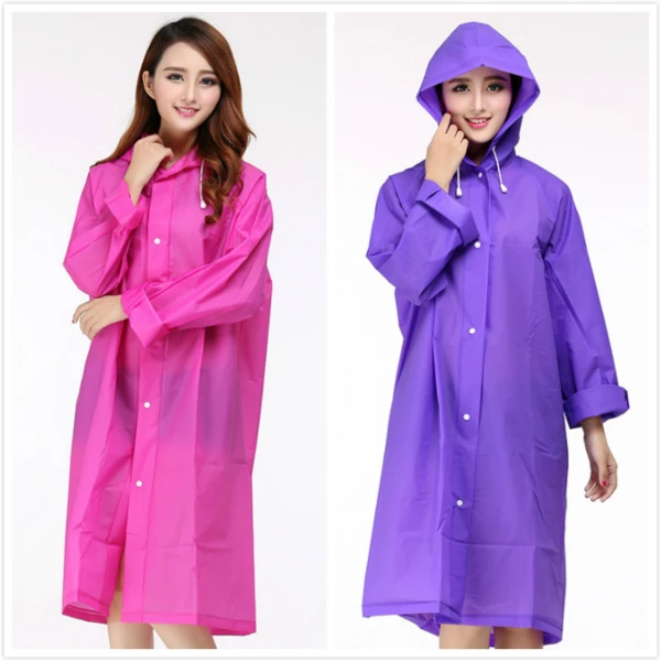 Взрослых EVA окружающей среды прозрачный плащ с капюшоном для мужчин и женщин