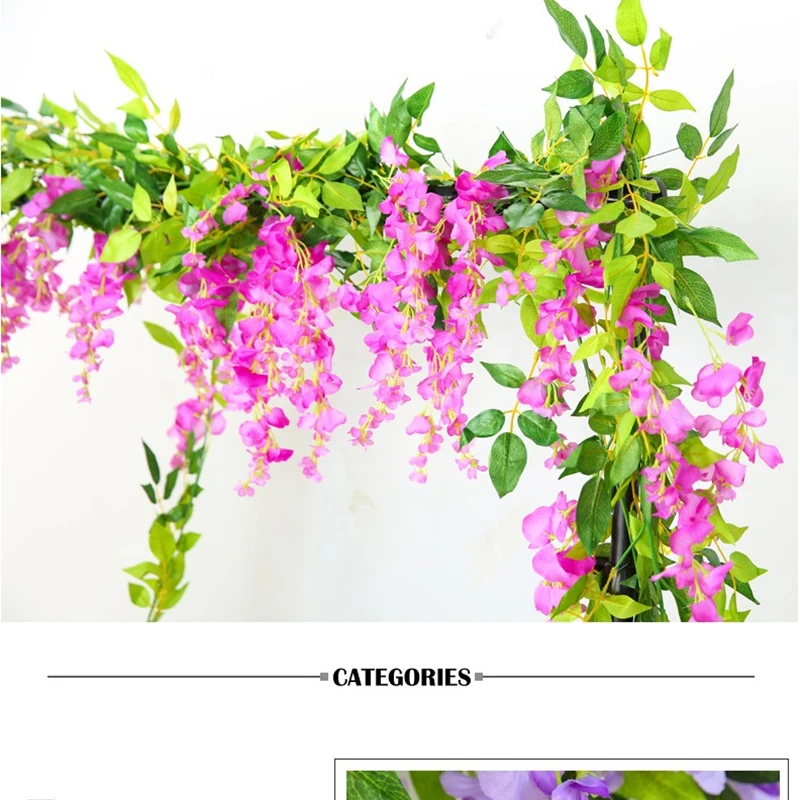 Xuanxiaotong 180 см Wisteria Искусственные цветы из ротанга Свадебные цветы украшение арки Настенный декор поддельные цветы лозы