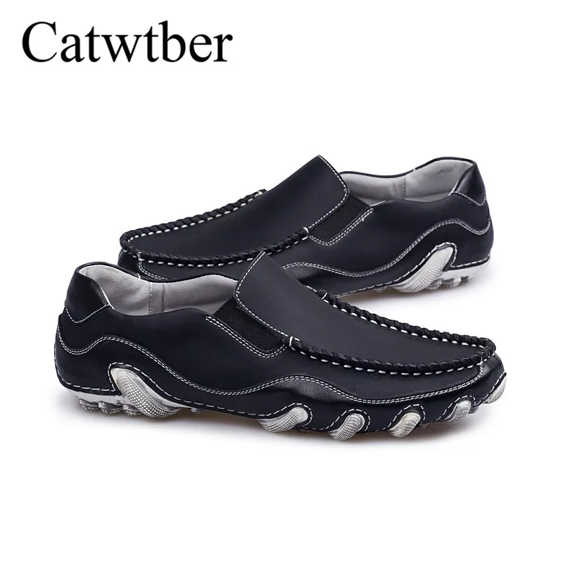 Catwtber Luxury Brand Casual Driving Male Shoes Loafers Moccasins For Men Octopus Flats Leather Breathable Soft Light Footwear |