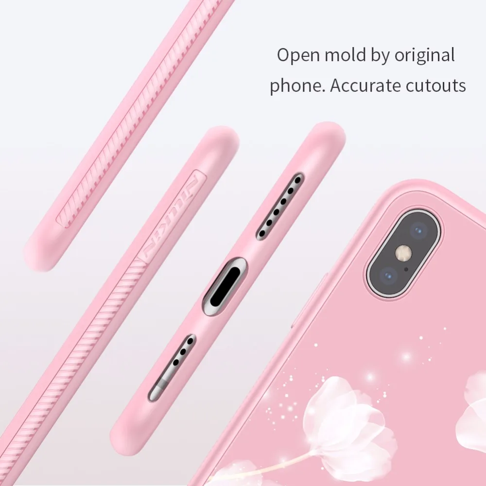 Чехол NILLKIN из закаленного материала в клетку для iphone XS Max X XR, мягкий ТПУ с краями+ задняя крышка из закаленного стекла, защитный чехол