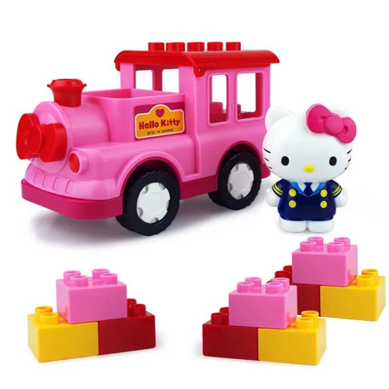 Hello kitty головоломка DIY строительные блоки серии детская модель двойной игрушки