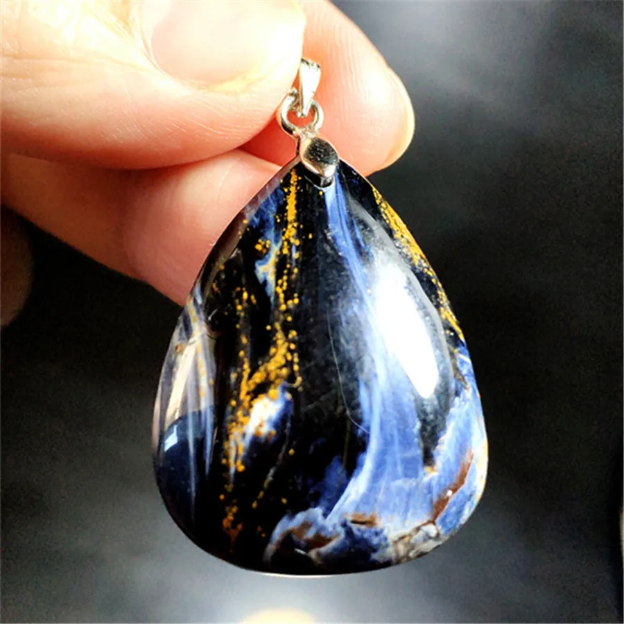 Из натуральной синий Pietersite камни камень капли воды кулон в виде флакона для