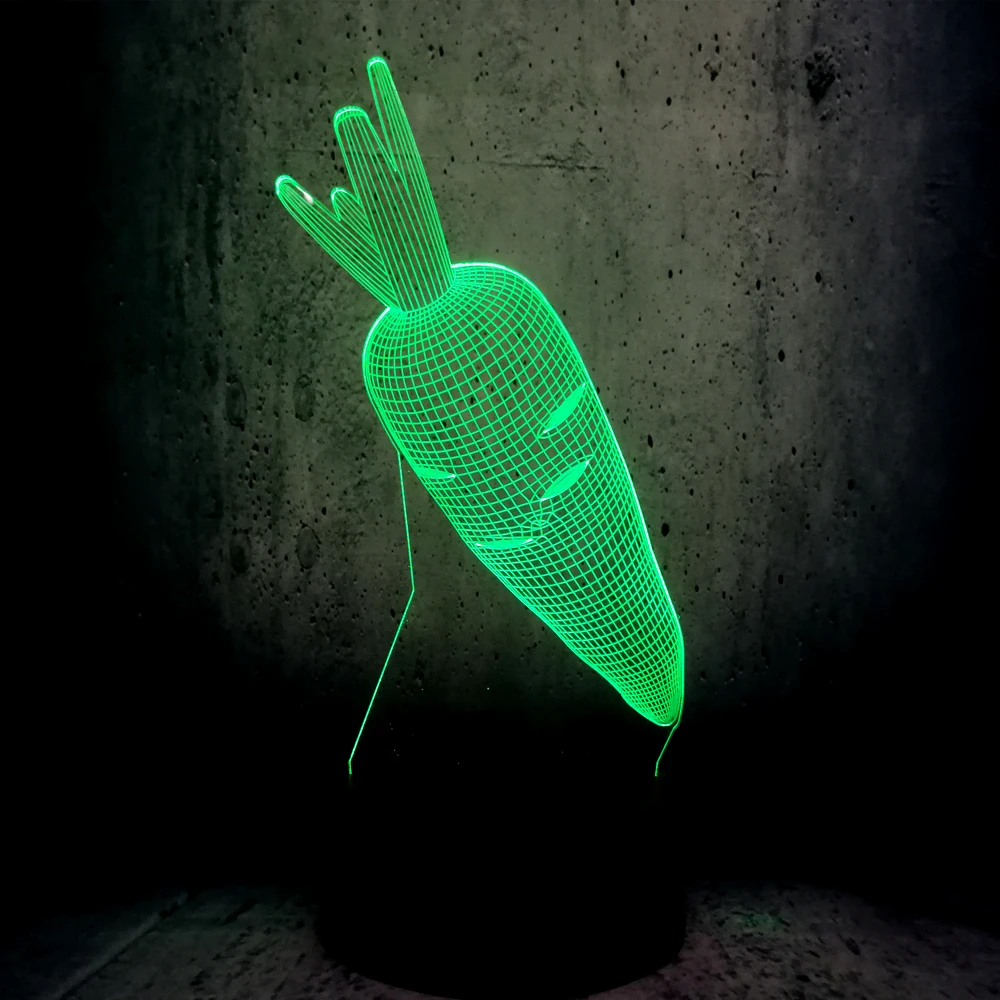 СВЕТОДИОДНЫЙ ночник в виде моркови и кролика 3D фонарик с USB-подсветкой для сна