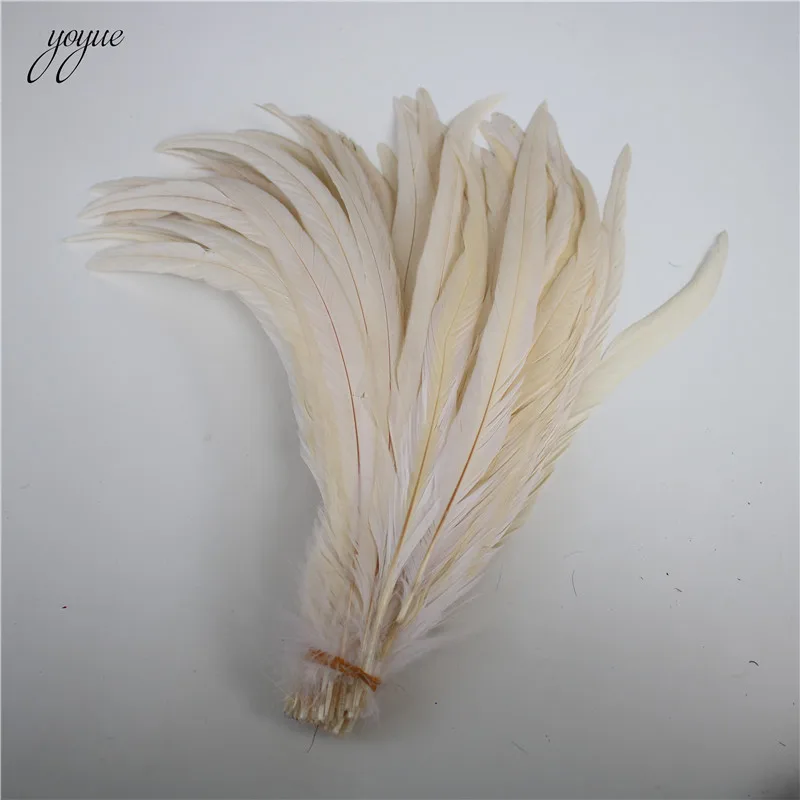 OFF WHITE 100 шт. 25-30 см/10-12 дюймов натуральный хвостовые перья птиц для украшения Ремесло перо Christma Diy перо фазана - Цвет: OFF WHITE