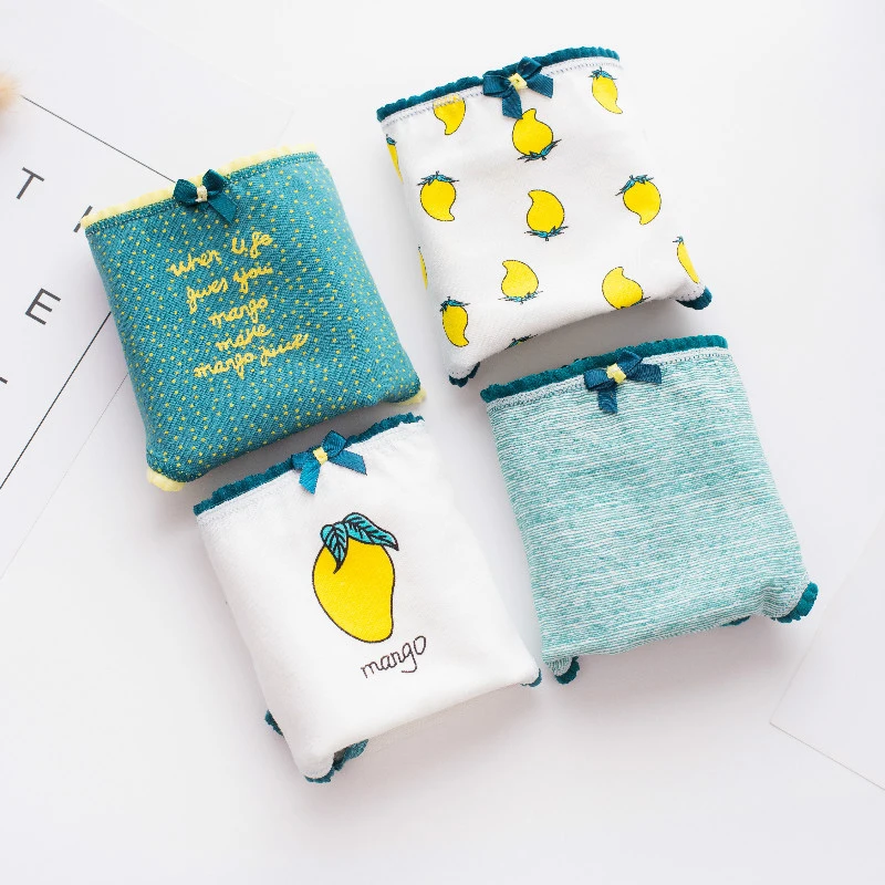 Хлопковые женские трусы нижнее белье для женщин с принтом манго хлопковое