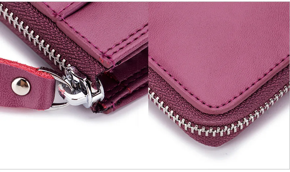 SOUTH GOOSE Genuine Leather Key Wallet Men& Women Multi-functional Organizer Wallet Car Key Case With Card Holder Coin Purses