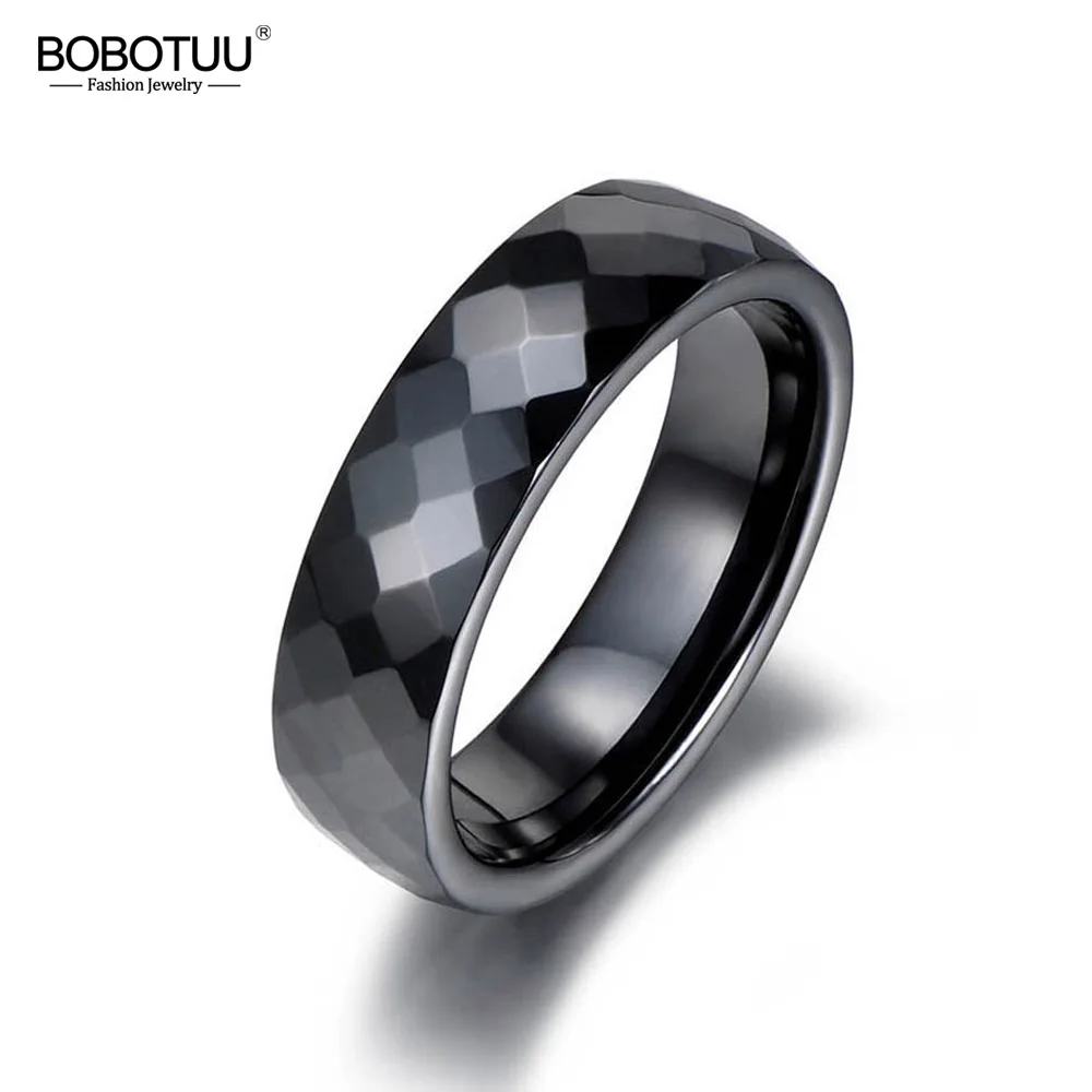 BOBOTUU Trendy Black &amp White Cutting Ceramics Rings Jewelry Classic Wedding Engagement For Women Anneaux Anillos BR18014 | Украшения и