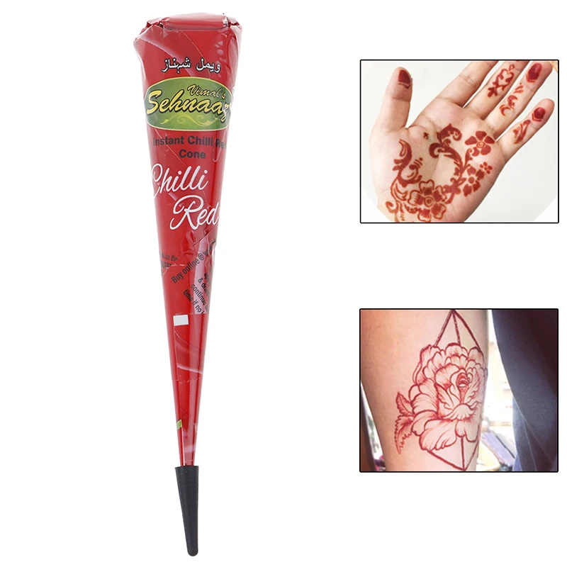 Индийская хна паста временная татуировка красная натуральная конус боди арт