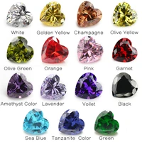 15pcs color loose cz stones 1pcs per colors cubic zirconia stone heart shape synthetic gems size 4x49x9mm