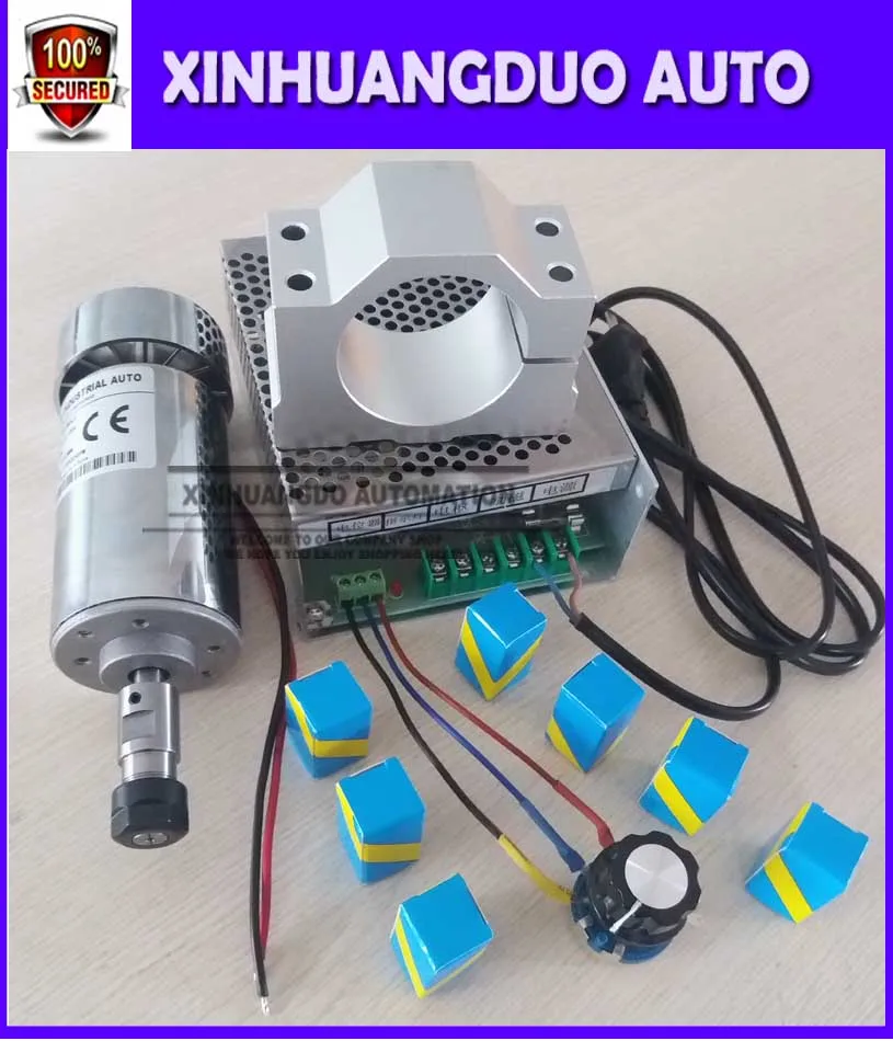 Cnc шпиндель 300 Вт фрезерный мотор с воздушным охлаждением и преобразователь скорости вращения шпинделя и 52 мм зажим и 7 шт. er11 цанга Для DIY гравировки