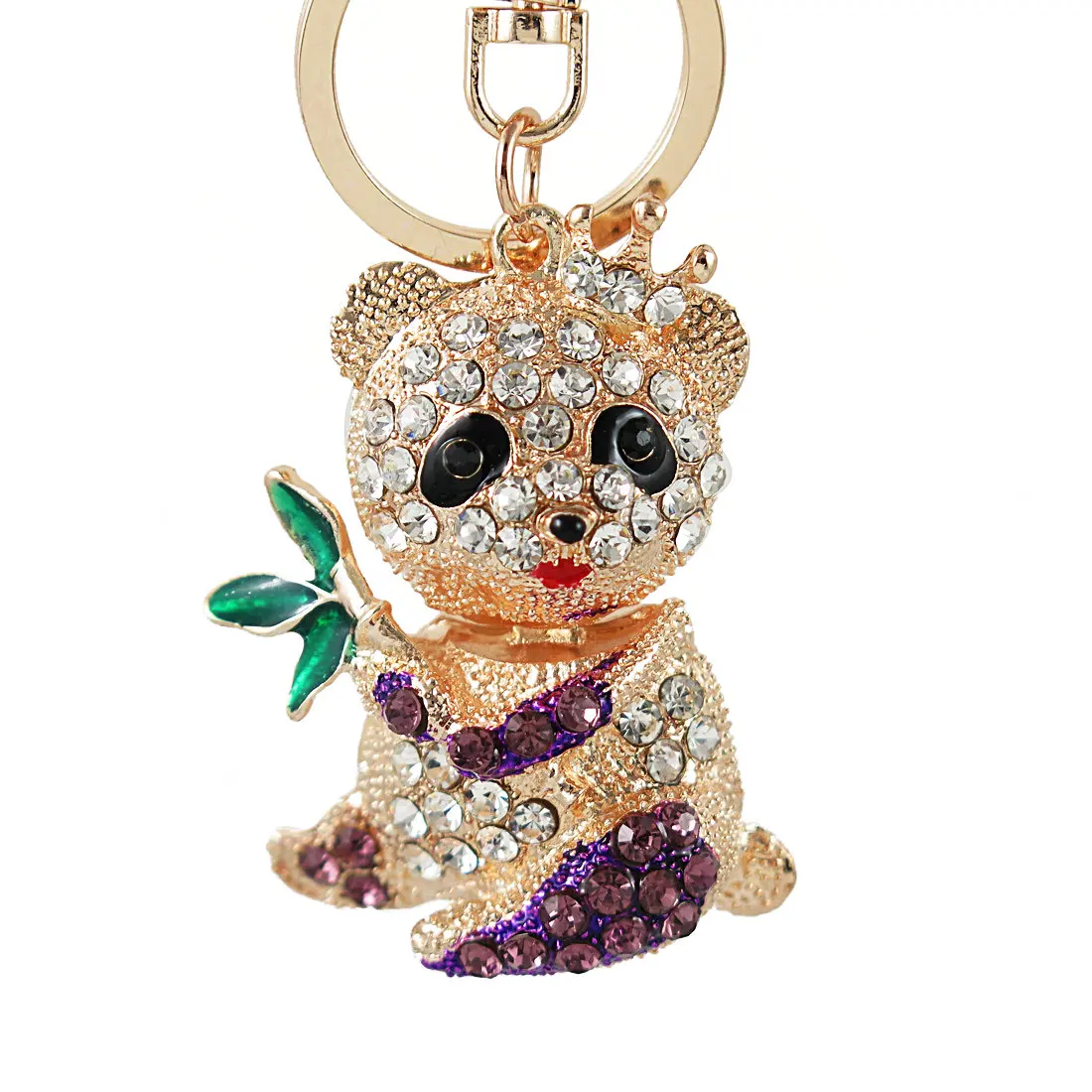 Сумка-кошелек с рисунком панды зеленого бамбука милый со стразами и кристаллами