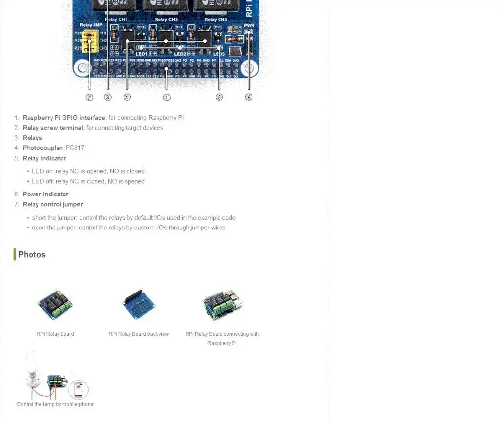Waveshare Raspberry Pi плата реле мощности Плата расширения модуль дистанционного