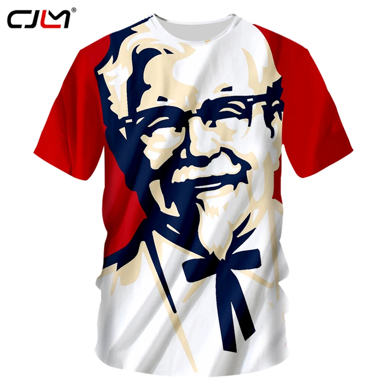 Забавная женская футболка CJLM KFC с 3d принтом футболки круглым вырезом коротким