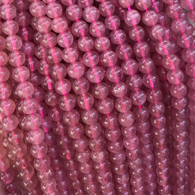 Натуральный камень фирменные бусины неокрашенные реальные клубника кварцевые круглые бусины для изготовления ювелирных изделий браслет 6/8/10 мм, сделай сам, ювелирное изделие