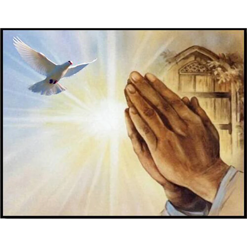 5d алмазная картина голубь с молитвенными руками религиозная 3d вышивка крестиком