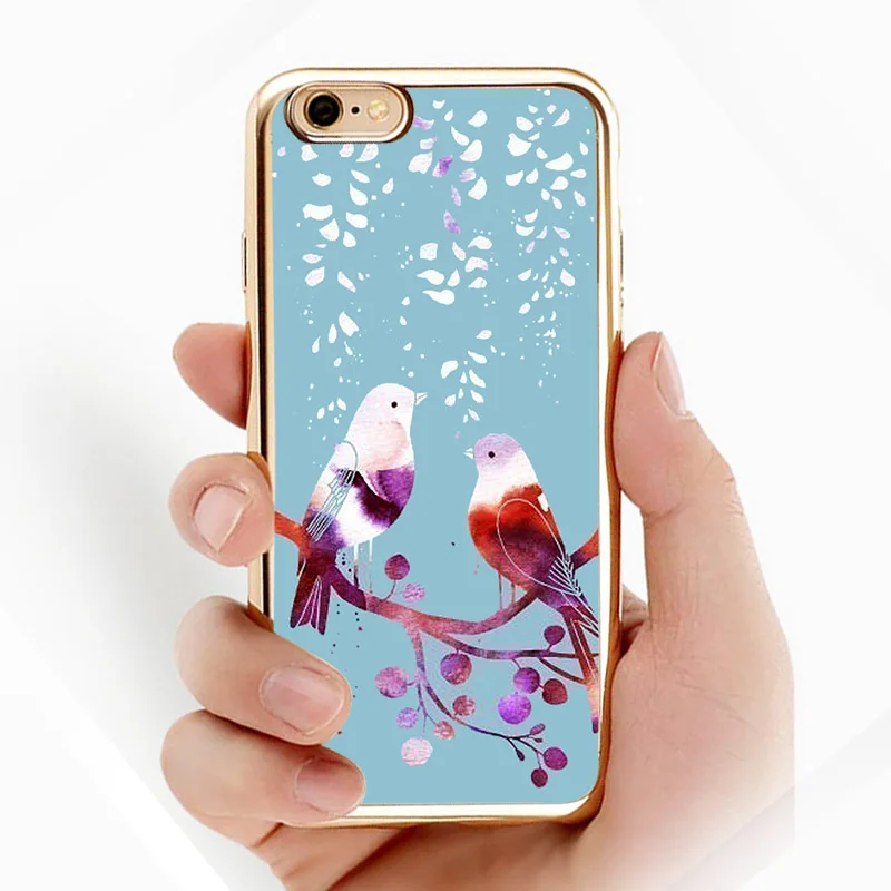 Lotezly для iPhone 6 покрытие TPU телефон Shell случаях птица иллюстрации (взять 7 чехол)