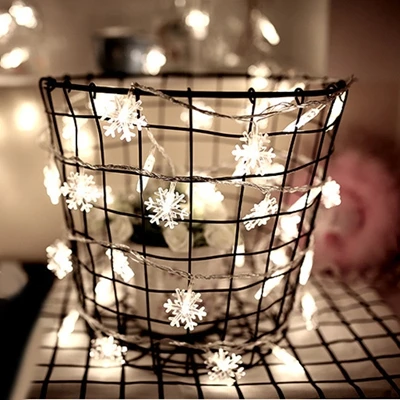 5m snow light white Сказочная Рождественская елка DIY 3 м, 5 м, 6 м, 60 светодиодных гирлянд, снежные огни, новогоднее праздничное украшение, гирлянда со звездами, вечерние гирлянды, Декор для дома - Цвет: 5m snow light white