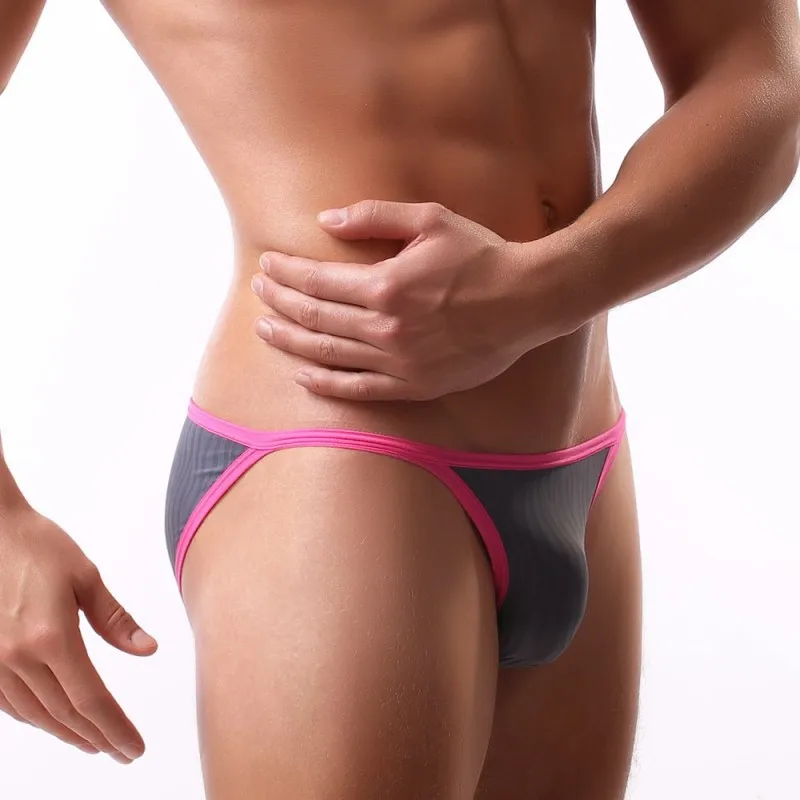 Мужское нижнее белье брифы с водным принтом и высокой вилкой сексуальные трусики