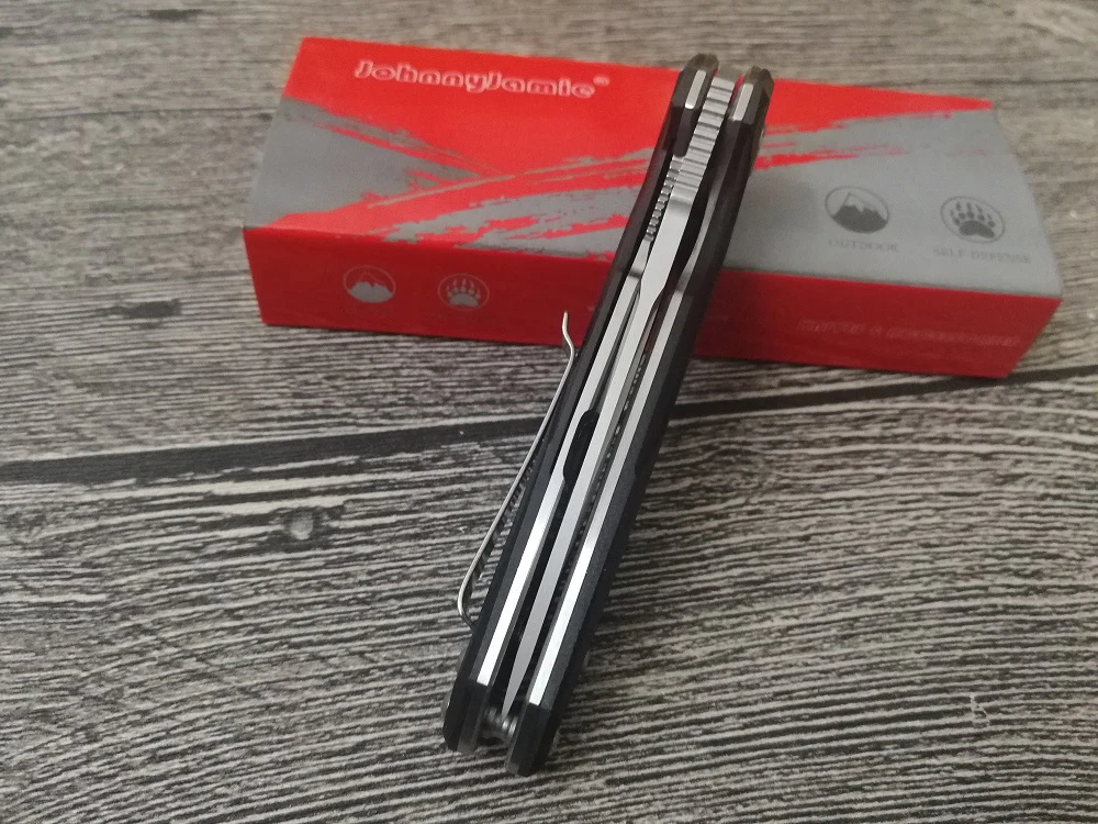 Фирменный карманный нож johnyjamie Presidio C818GP Черный G10 Ручка D2 лезвие из нержавеющей