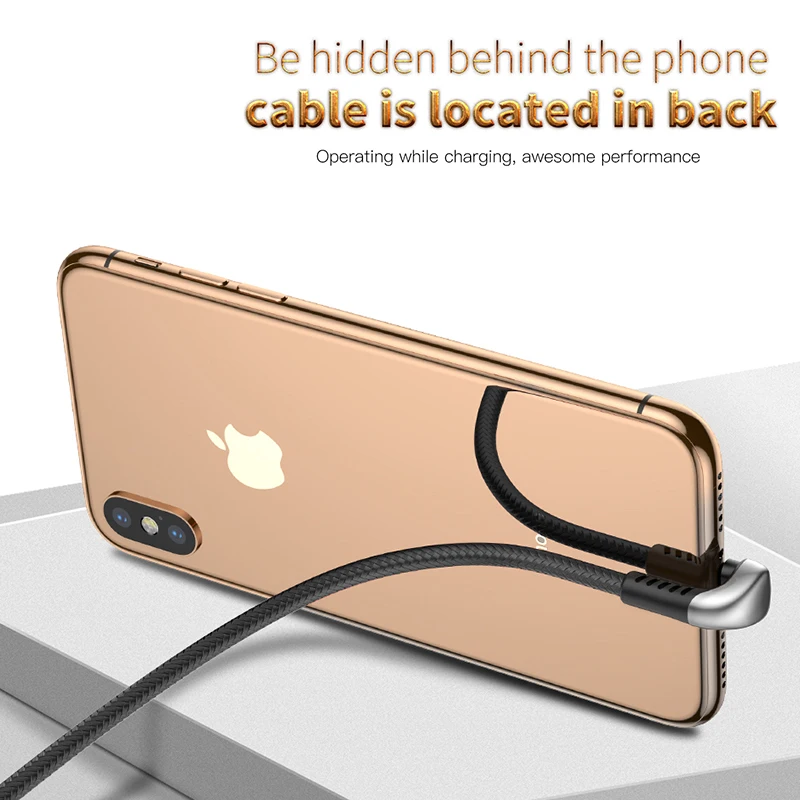 Usb-кабель Baseus для iPhone Xs Max Xr X 2.4A u-образный светодиодный шнур для быстрой зарядки и передачи данных для iPhone 8, 7, 6, 5, iPad
