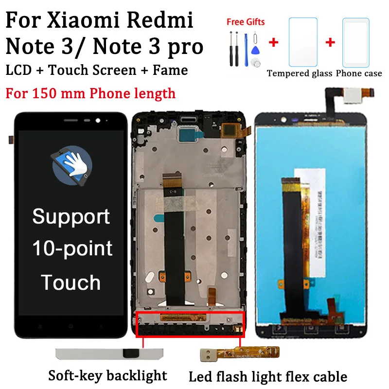 Для Xiaomi Redmi Note 3 ЖК дисплей Дисплей + панель сенсорного экрана дигитайзер сборки