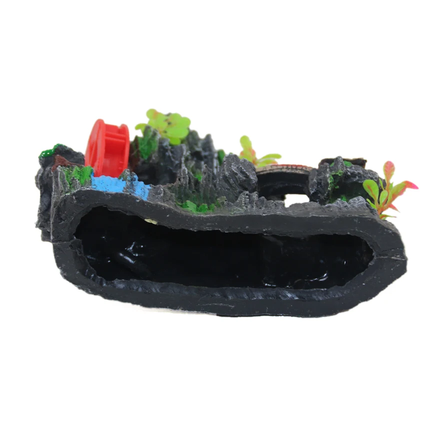 Аквариумный орнамент из смолы rockery водный грузовик может быть подключен к