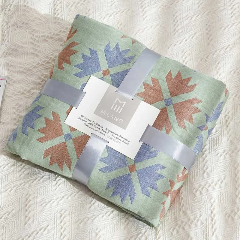 Хлопковое четырехслойное газовое одиночное Двухслойное сиеста одеяло для всех